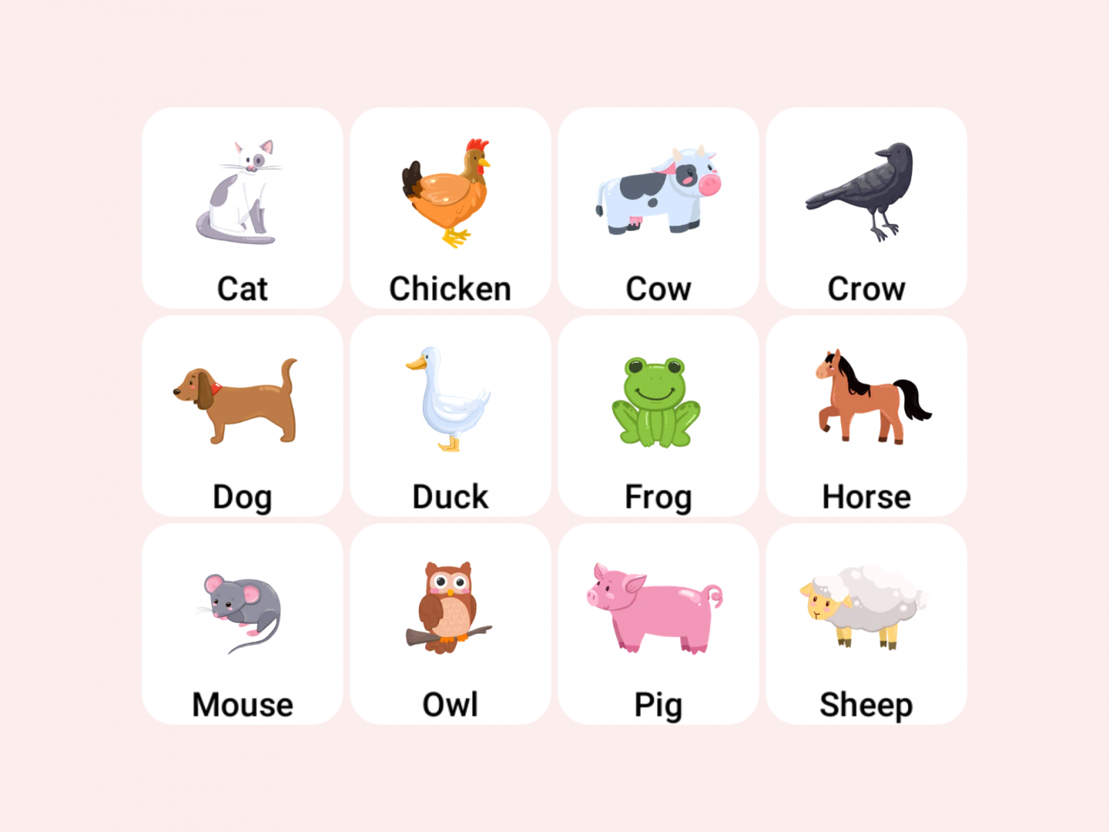 Flashcards for babies with animals | Amax Kids