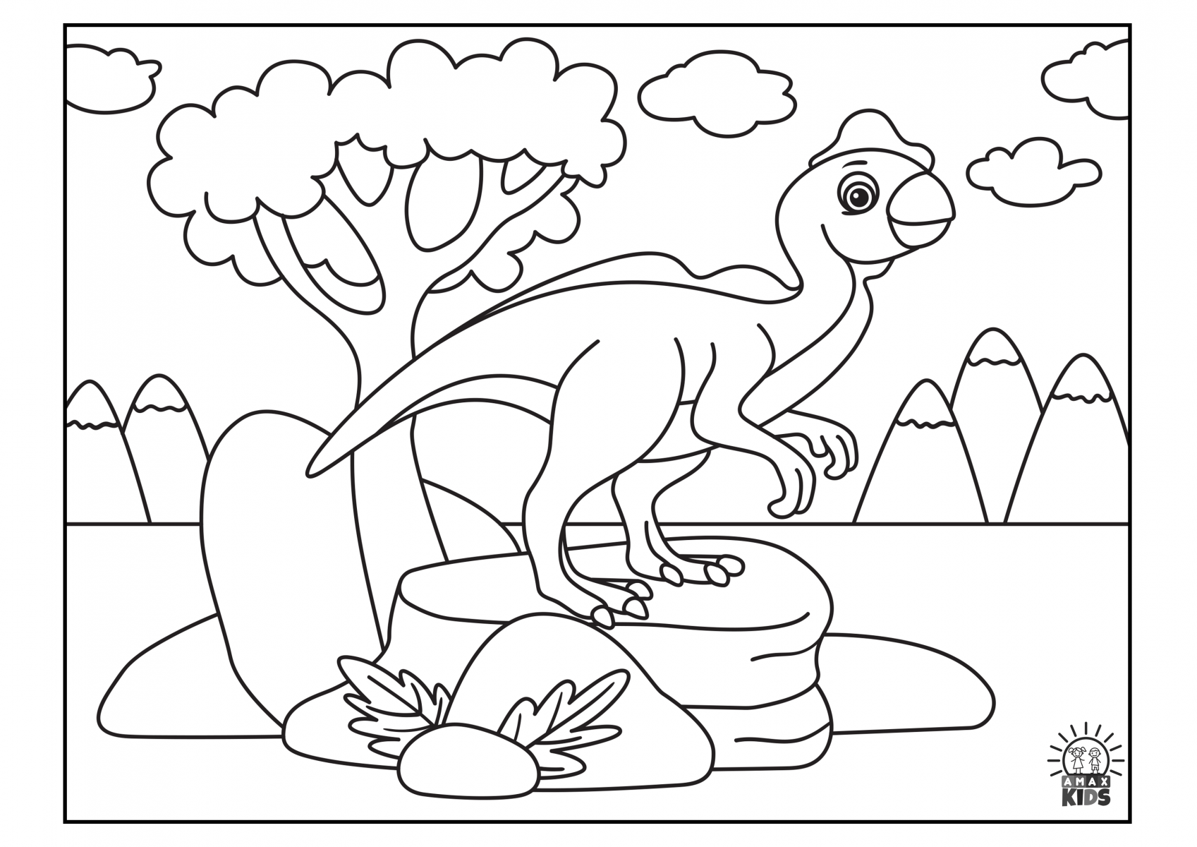 Download Dinosaur coloring pages for kids | Amax Kids