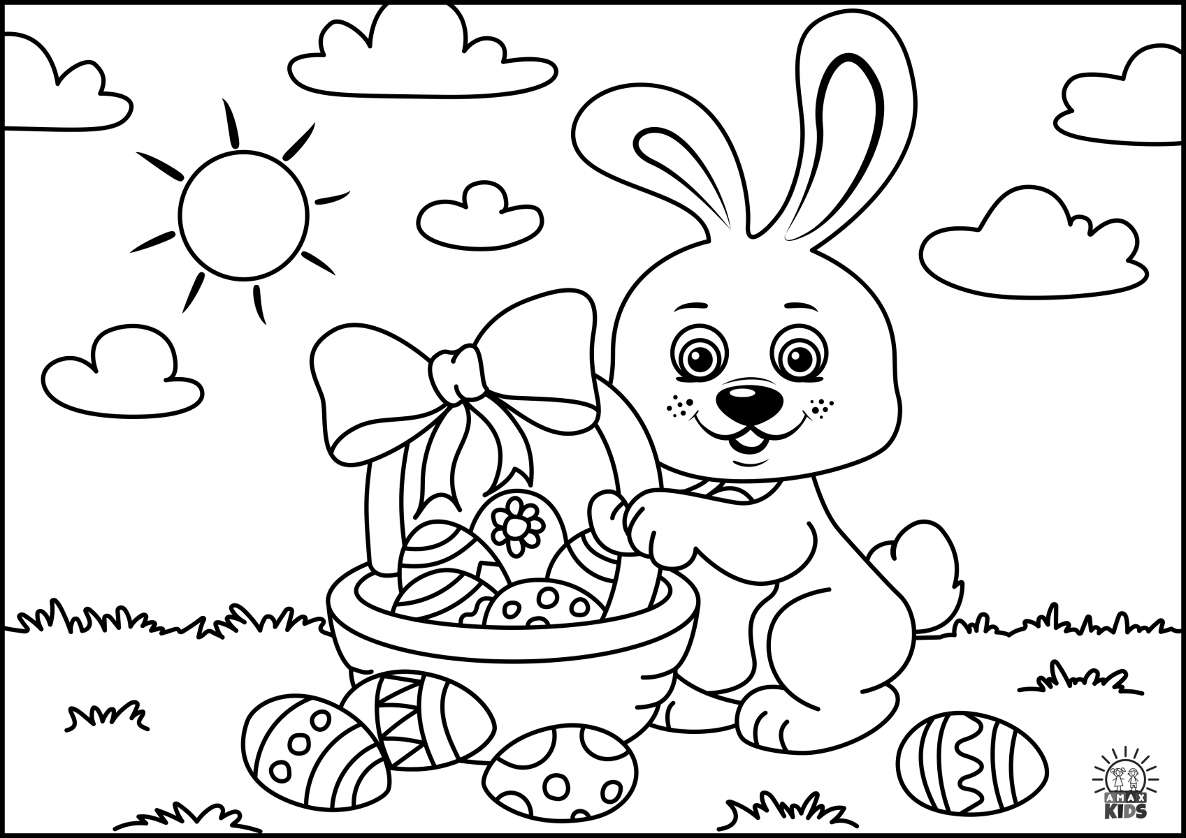 141 Cute Easter Coloring Pages Online with Animal character