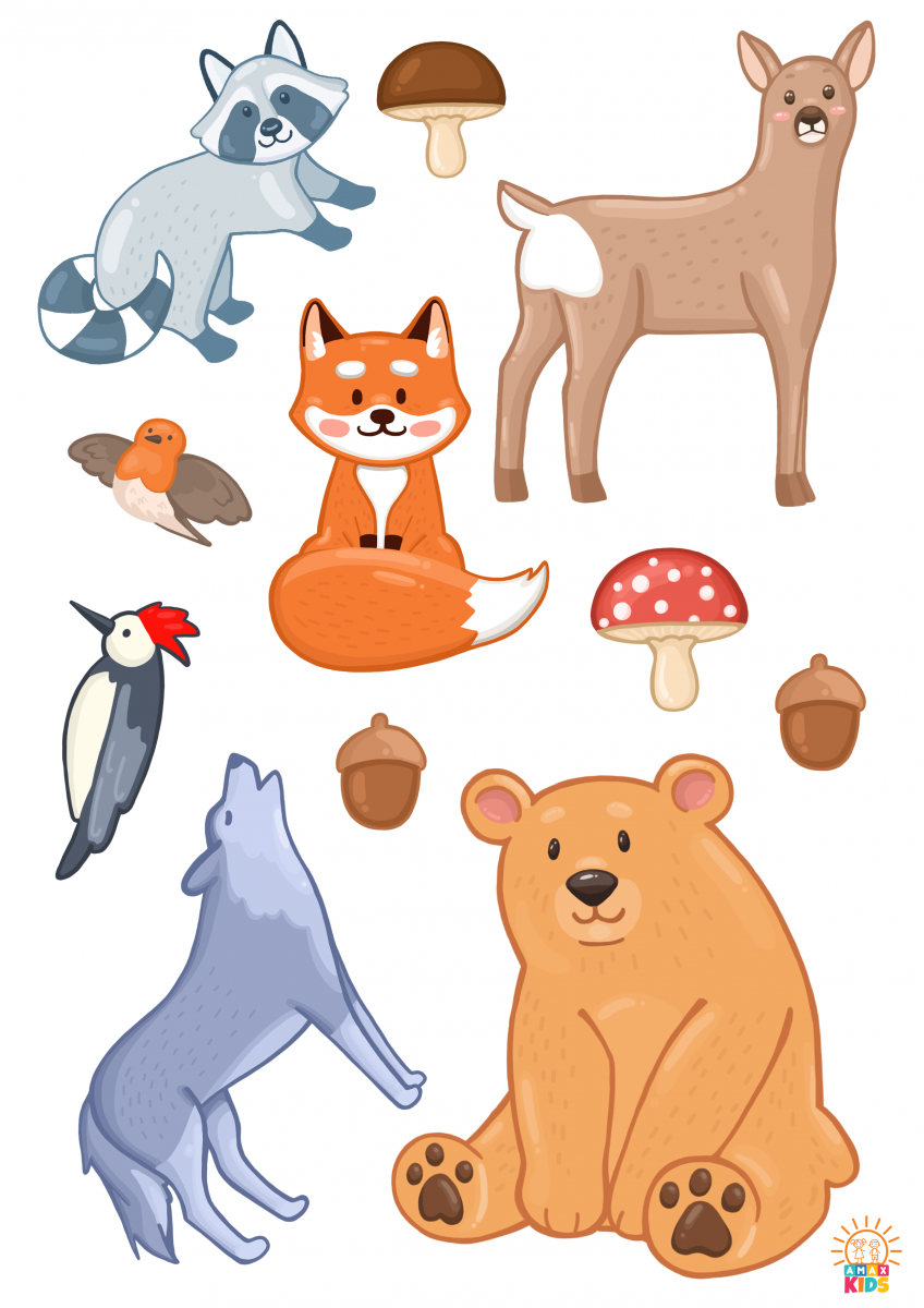 Cut out card with forest animals | Amax Kids