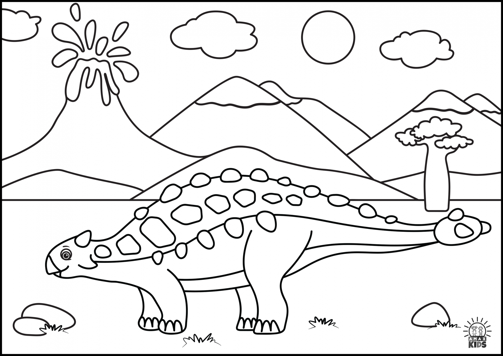 Download Coloring pages for kids with dinosaurs | Amax Kids