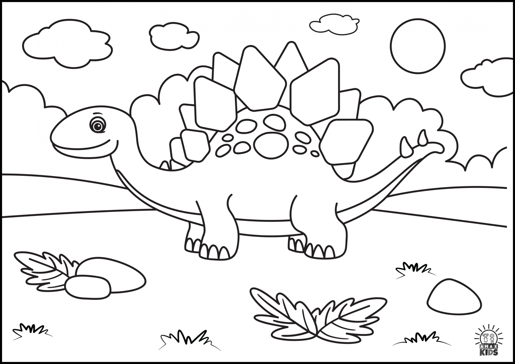 Coloring pages for kids with dinosaurs | Amax Kids