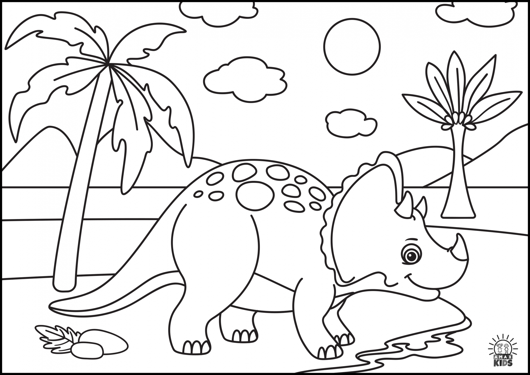 Coloring pages for kids with dinosaurs | Amax Kids