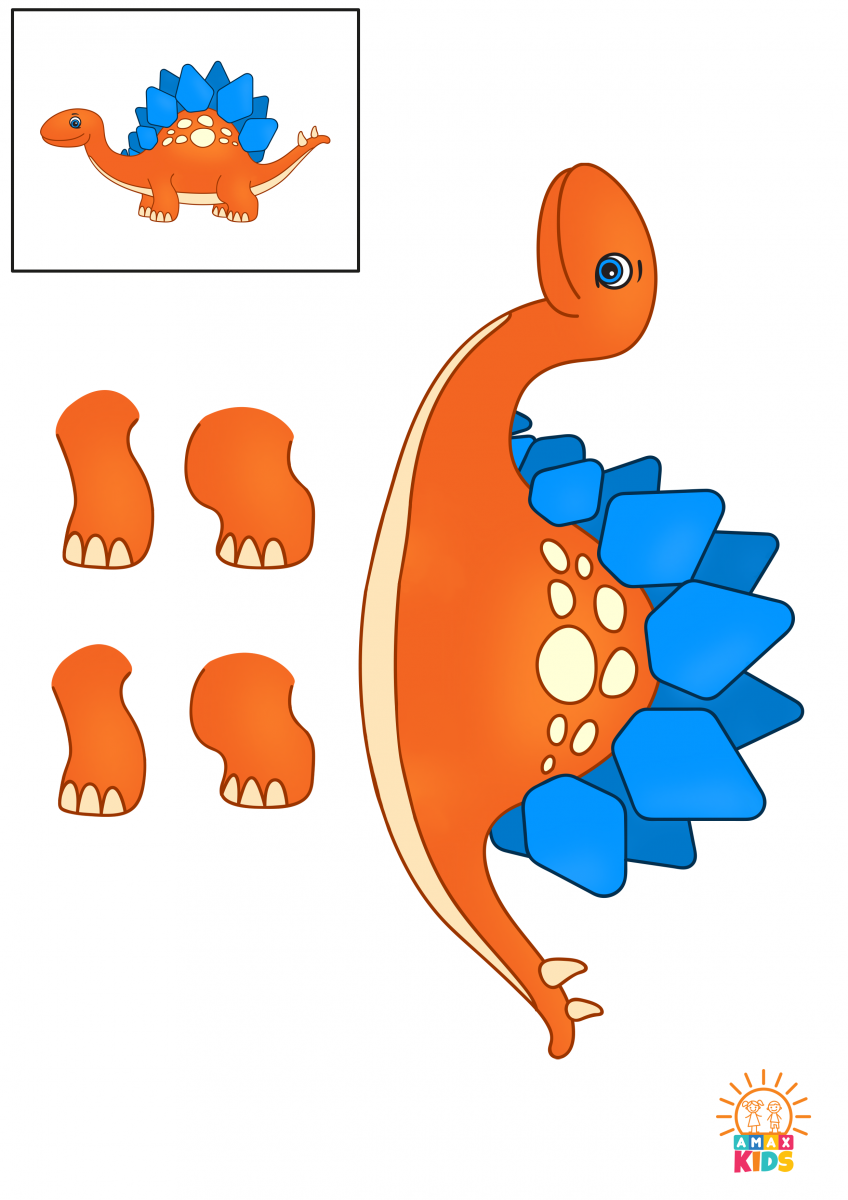 Dinosaur Cut and Paste Activity for Kids Amax Kids