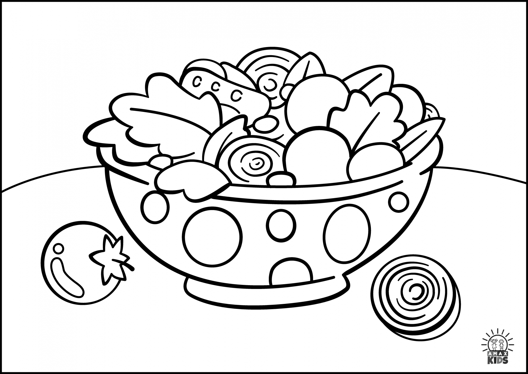 Coloring pages for kids – Food | Amax Kids