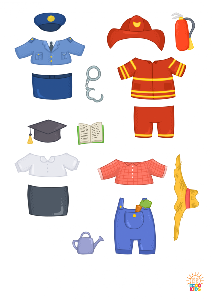 Printable Dress Up Game Professions Amax Kids