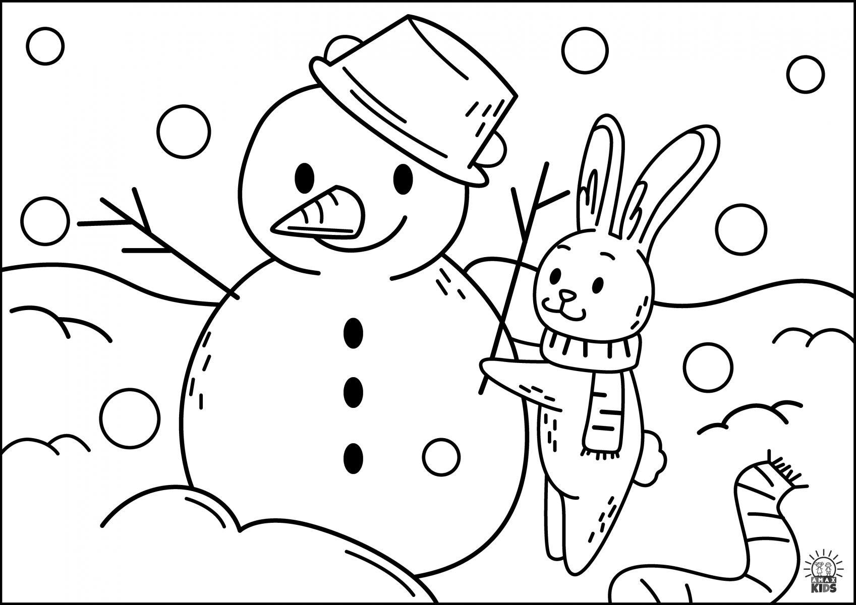 Printable winter coloring pages for kids   Amax Kids