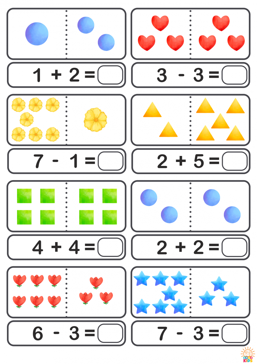 Printable Math Worksheets for Kids | Amax Kids