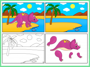 Dinosaur Cut and Paste Activity for Kids | Amax Kids