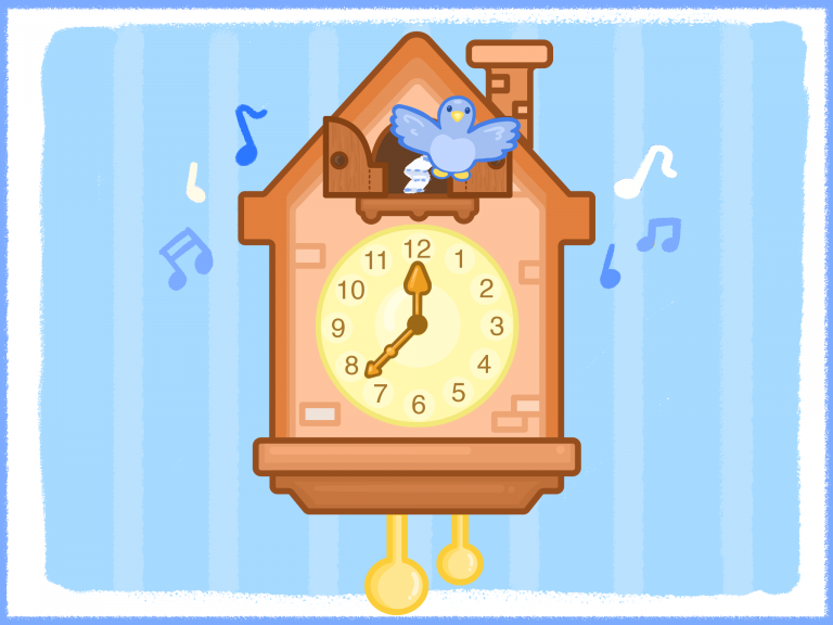 Printable paper cuckoo clock for kids Amax Kids