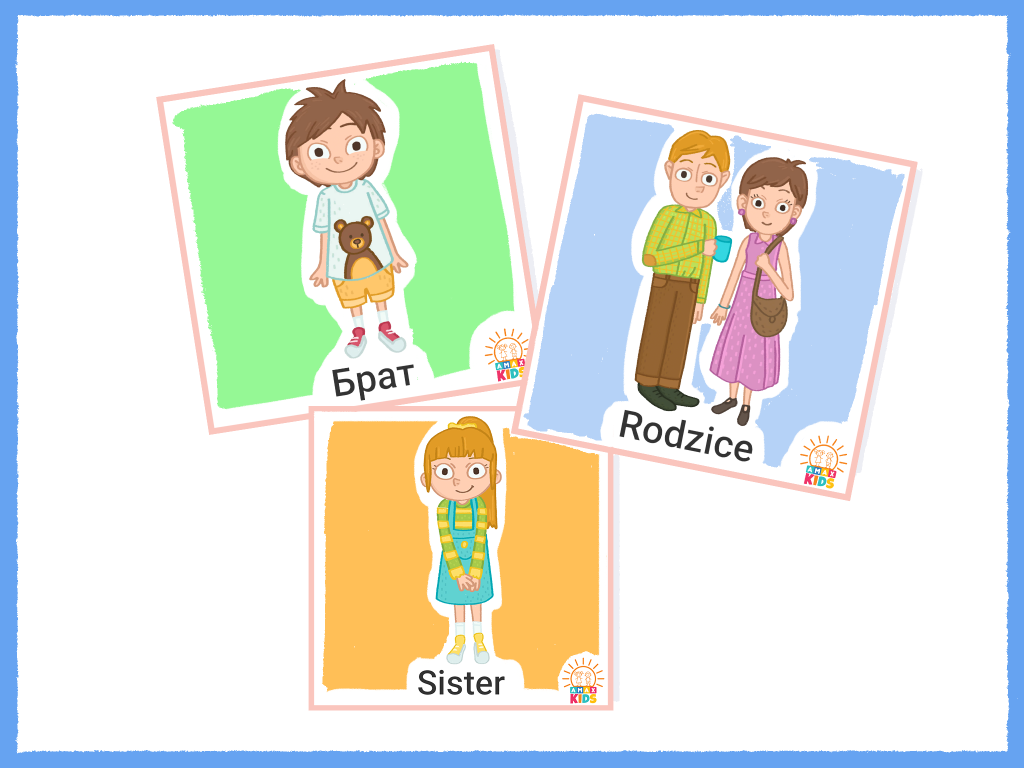 Обучающие карточки для детей – Члены семьи | Amax Kids