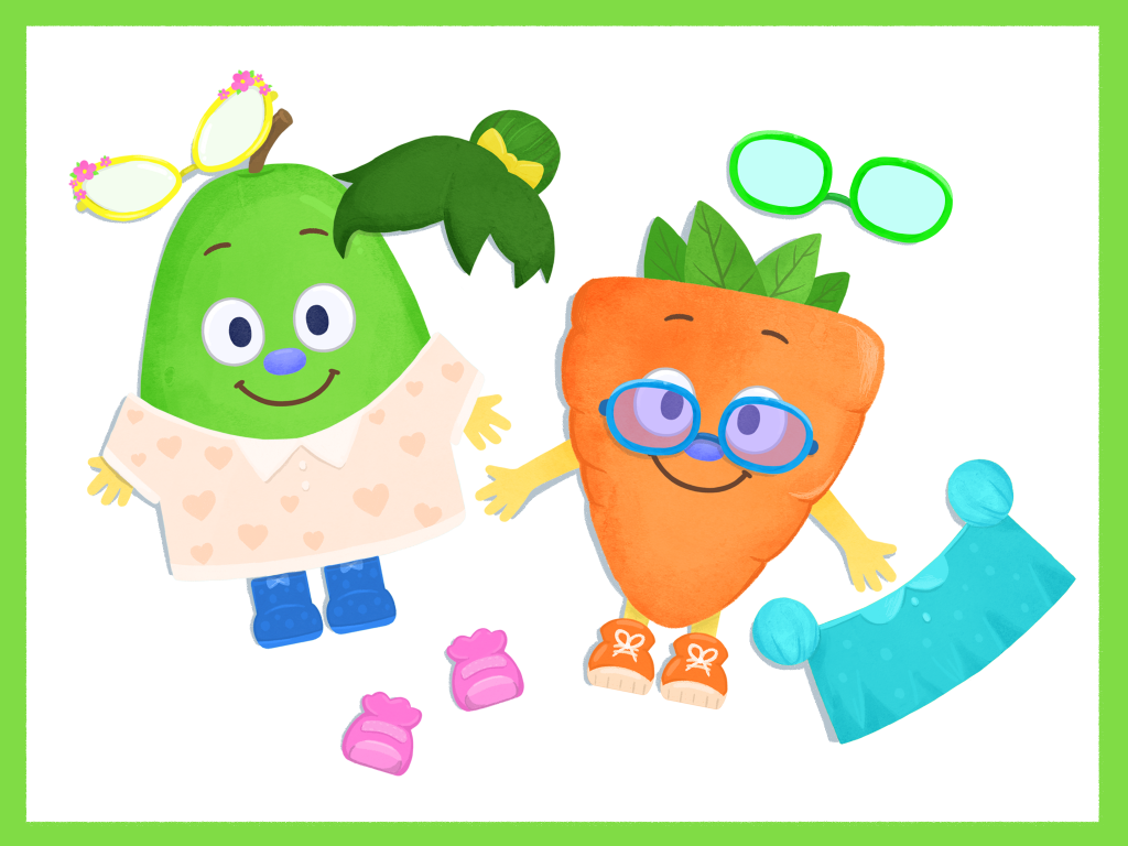 Printable Dress Up Game Fruits and Vegetables Amax Kids